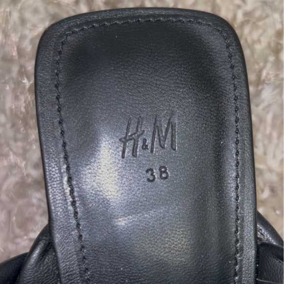 H&M Braided Faux Leather Kitten Heel Mike Sandals Women’s 7.5 Minimalist Chic - Picture 7 of 7